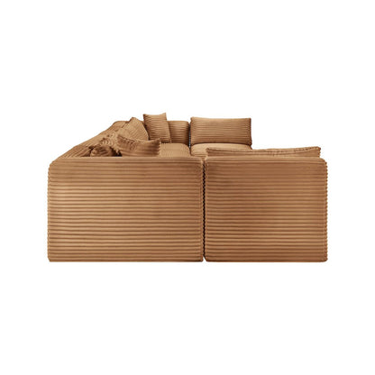 Shaggy Saddle Corduroy Performance Fabric Modular Sectional