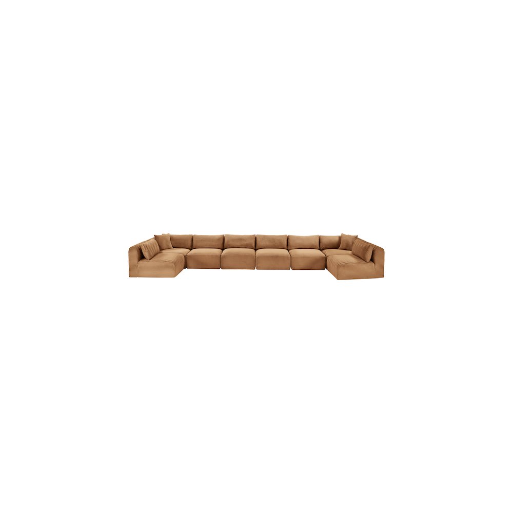 Shaggy Saddle Corduroy Performance Fabric Modular Sectional