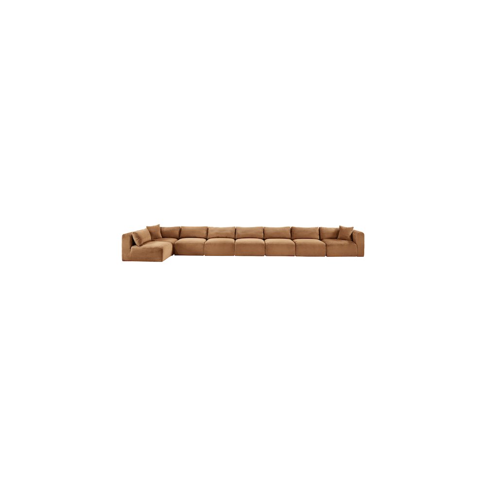 Shaggy Saddle Corduroy Performance Fabric Modular Sectional