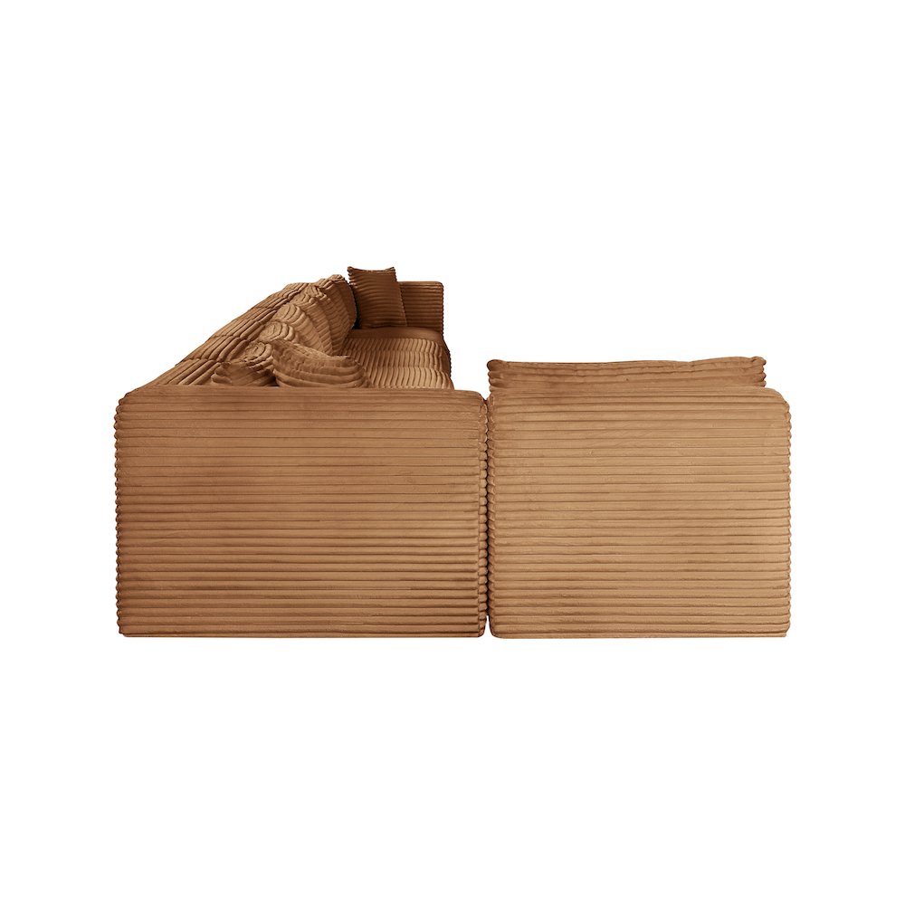 Shaggy Saddle Corduroy Performance Fabric Modular Sectional