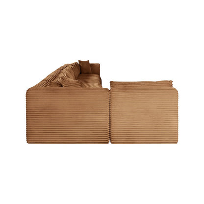 Shaggy Saddle Corduroy Performance Fabric Modular Sectional