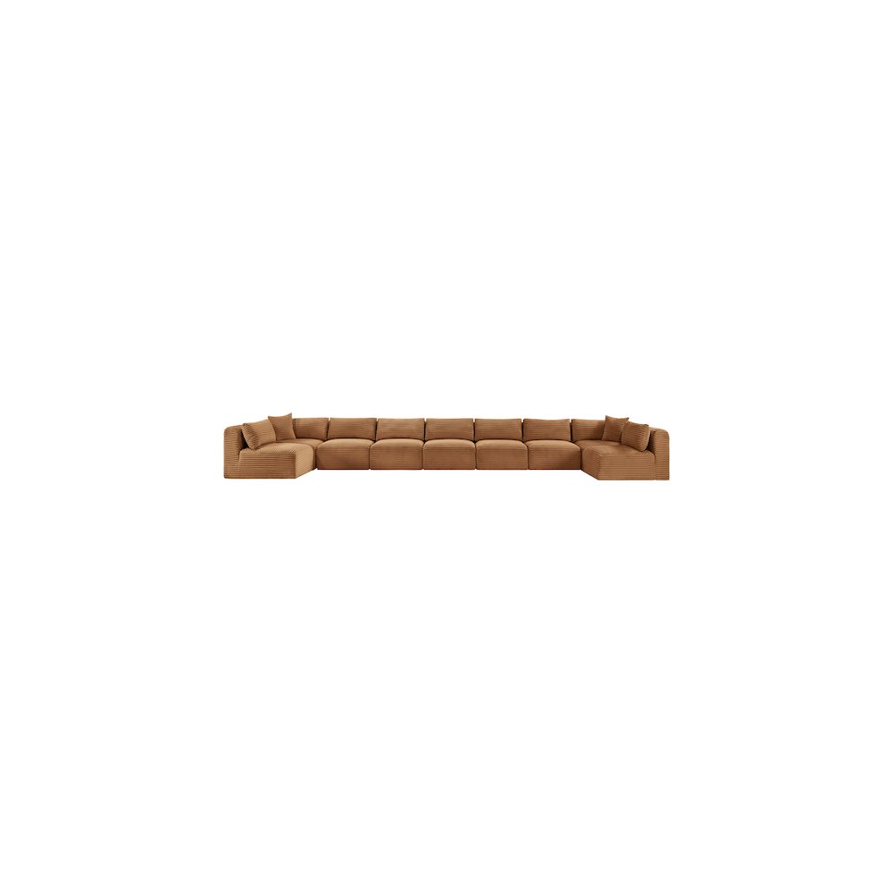 Shaggy Saddle Corduroy Performance Fabric Modular Sectional