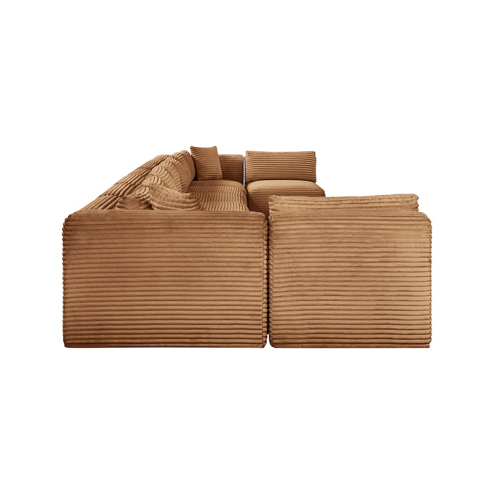 Shaggy Saddle Corduroy Performance Fabric Modular Sectional
