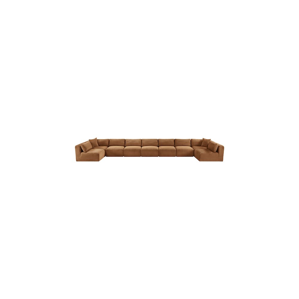 Shaggy Saddle Corduroy Performance Fabric Modular Sectional