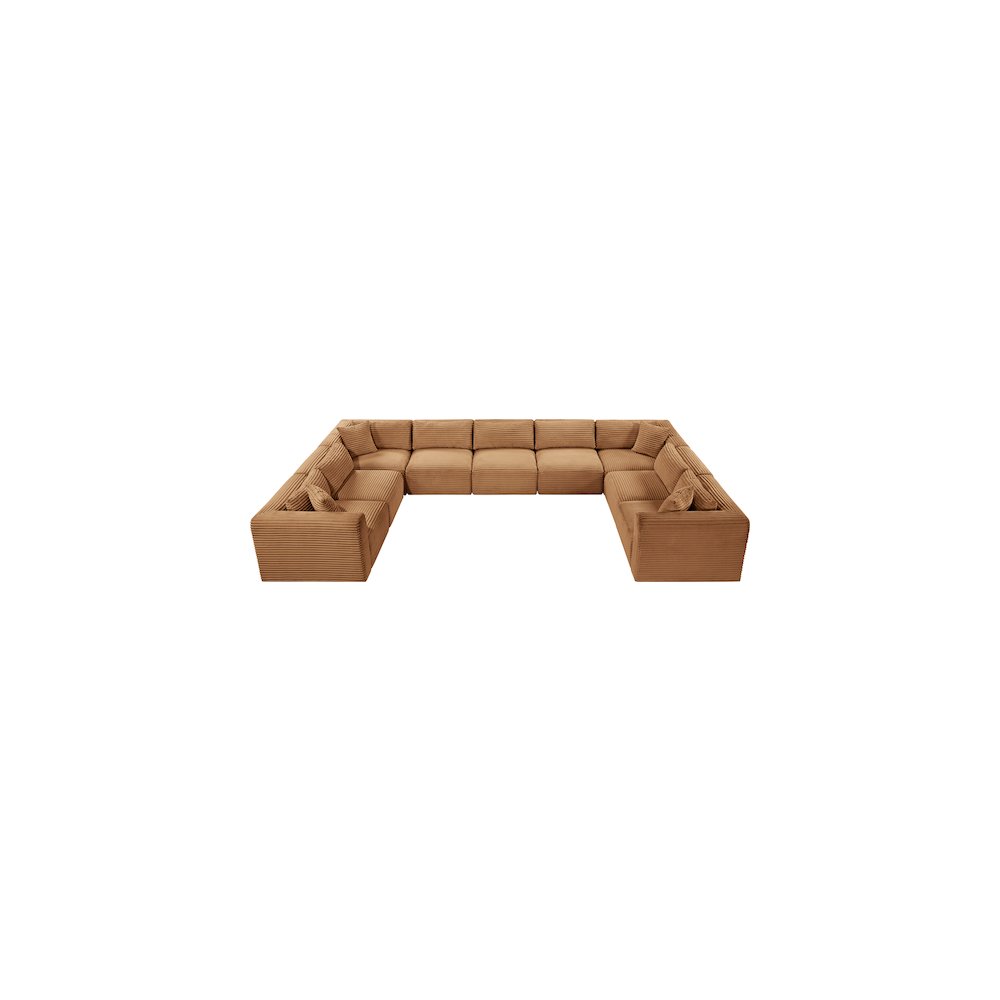 Shaggy Saddle Corduroy Performance Fabric Modular Sectional