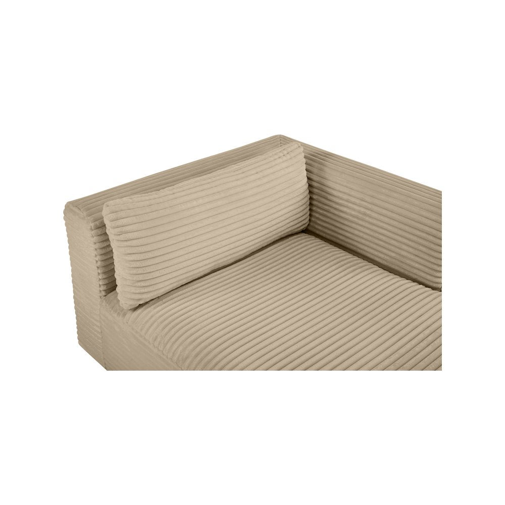 Shaggy Taupe Corduroy Performance Fabric Chaise