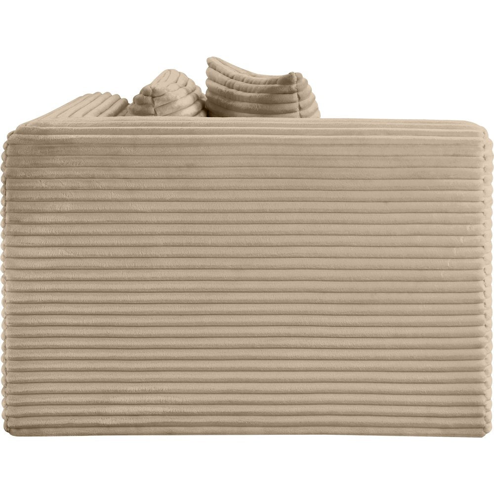 Shaggy Taupe Corduroy Performance Fabric Corner Chair