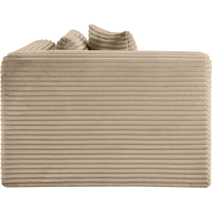 Shaggy Taupe Corduroy Performance Fabric Corner Chair
