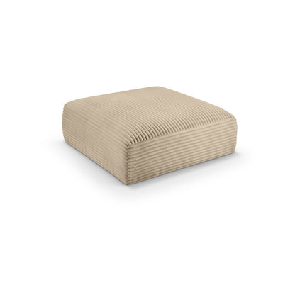 Shaggy Taupe Corduroy Performance Fabric Ottoman