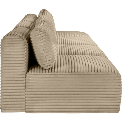 Shaggy Taupe Corduroy Performance Fabric Modular Sofa