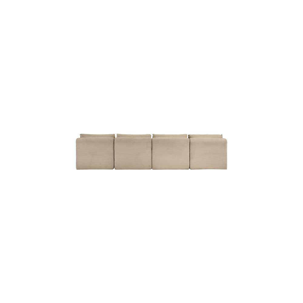 Shaggy Taupe Corduroy Performance Fabric Modular Sofa