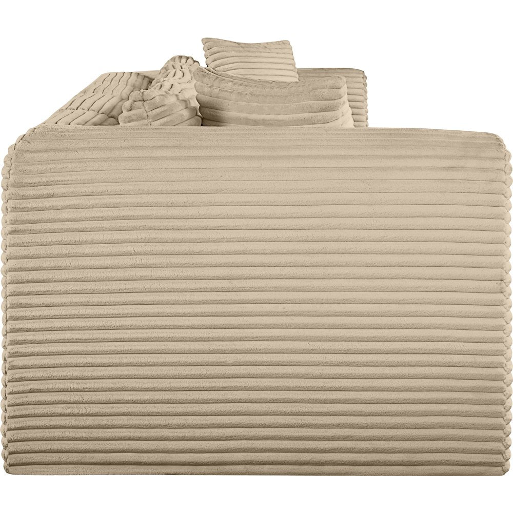 Shaggy Taupe Corduroy Performance Fabric Modular Sofa