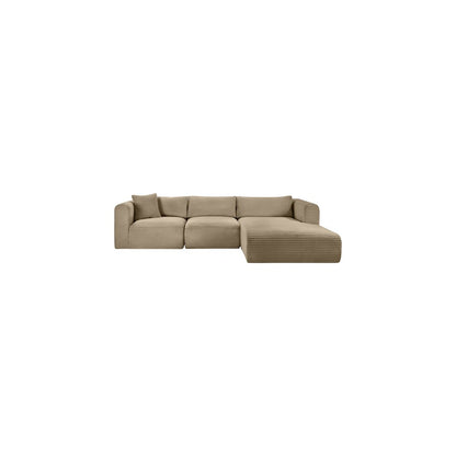 Shaggy Taupe Corduroy Performance Fabric Modular Sectional