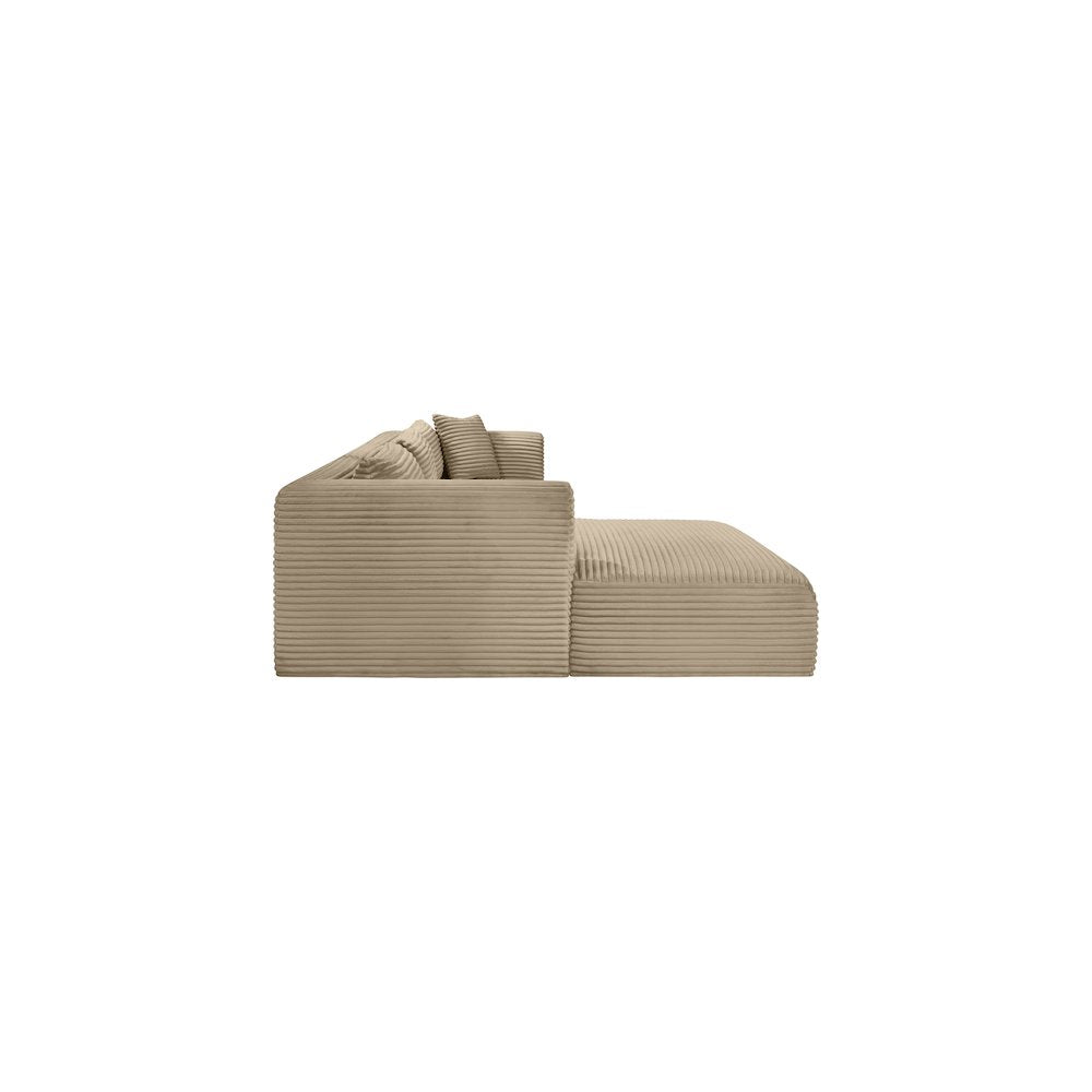 Shaggy Taupe Corduroy Performance Fabric Modular Sectional
