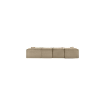Shaggy Taupe Corduroy Performance Fabric Modular Sectional