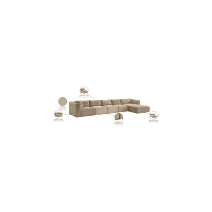 Shaggy Taupe Corduroy Performance Fabric Modular Sectional