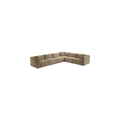 Shaggy Taupe Corduroy Performance Fabric Modular Sectional