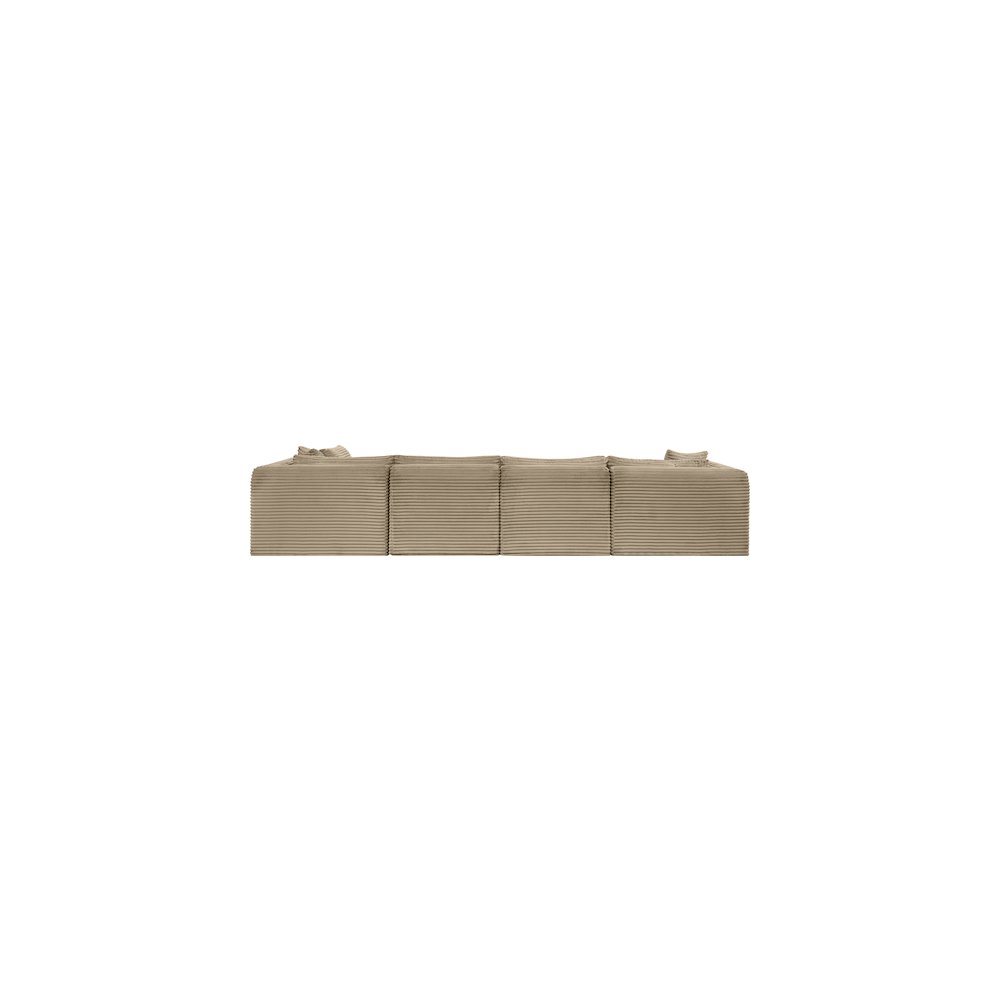 Shaggy Taupe Corduroy Performance Fabric Modular Sectional