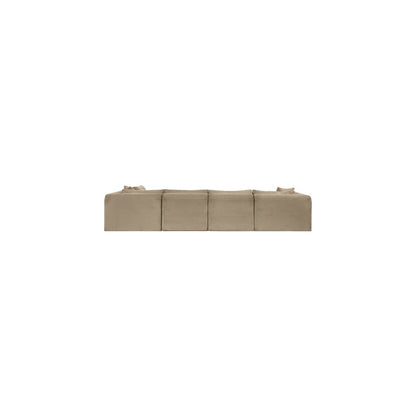 Shaggy Taupe Corduroy Performance Fabric Modular Sectional