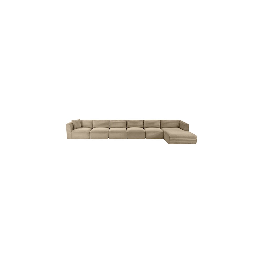 Shaggy Taupe Corduroy Performance Fabric Modular Sectional