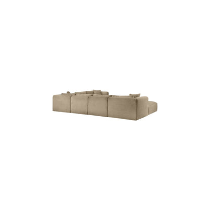 Shaggy Taupe Corduroy Performance Fabric Modular Sectional