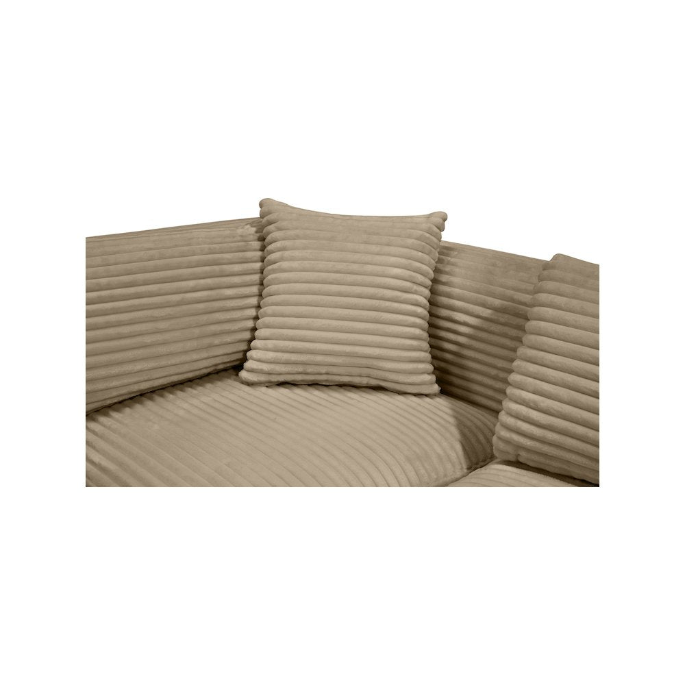 Shaggy Taupe Corduroy Performance Fabric Modular Sectional