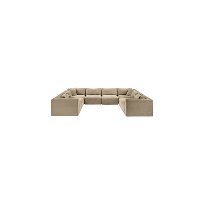 Shaggy Taupe Corduroy Performance Fabric Modular Sectional