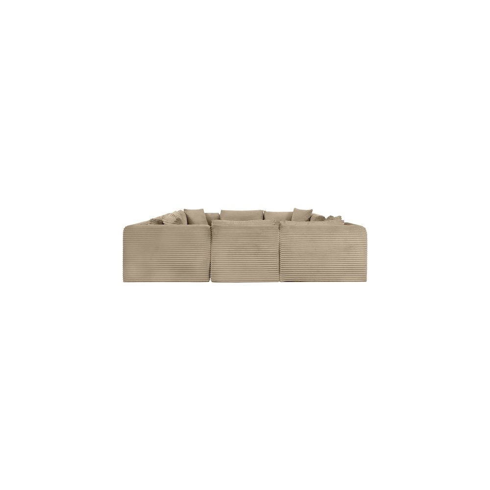 Shaggy Taupe Corduroy Performance Fabric Modular Sectional