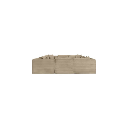 Shaggy Taupe Corduroy Performance Fabric Modular Sectional