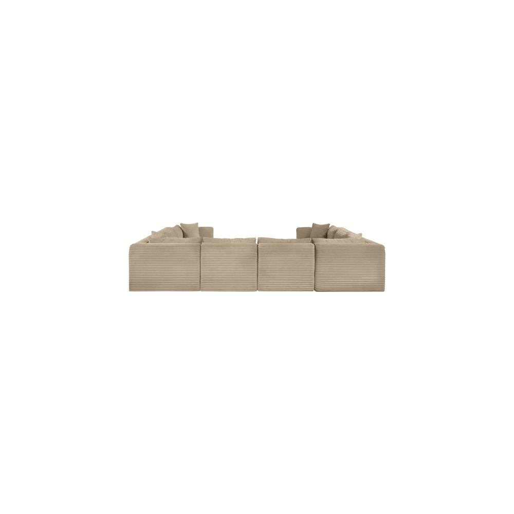 Shaggy Taupe Corduroy Performance Fabric Modular Sectional