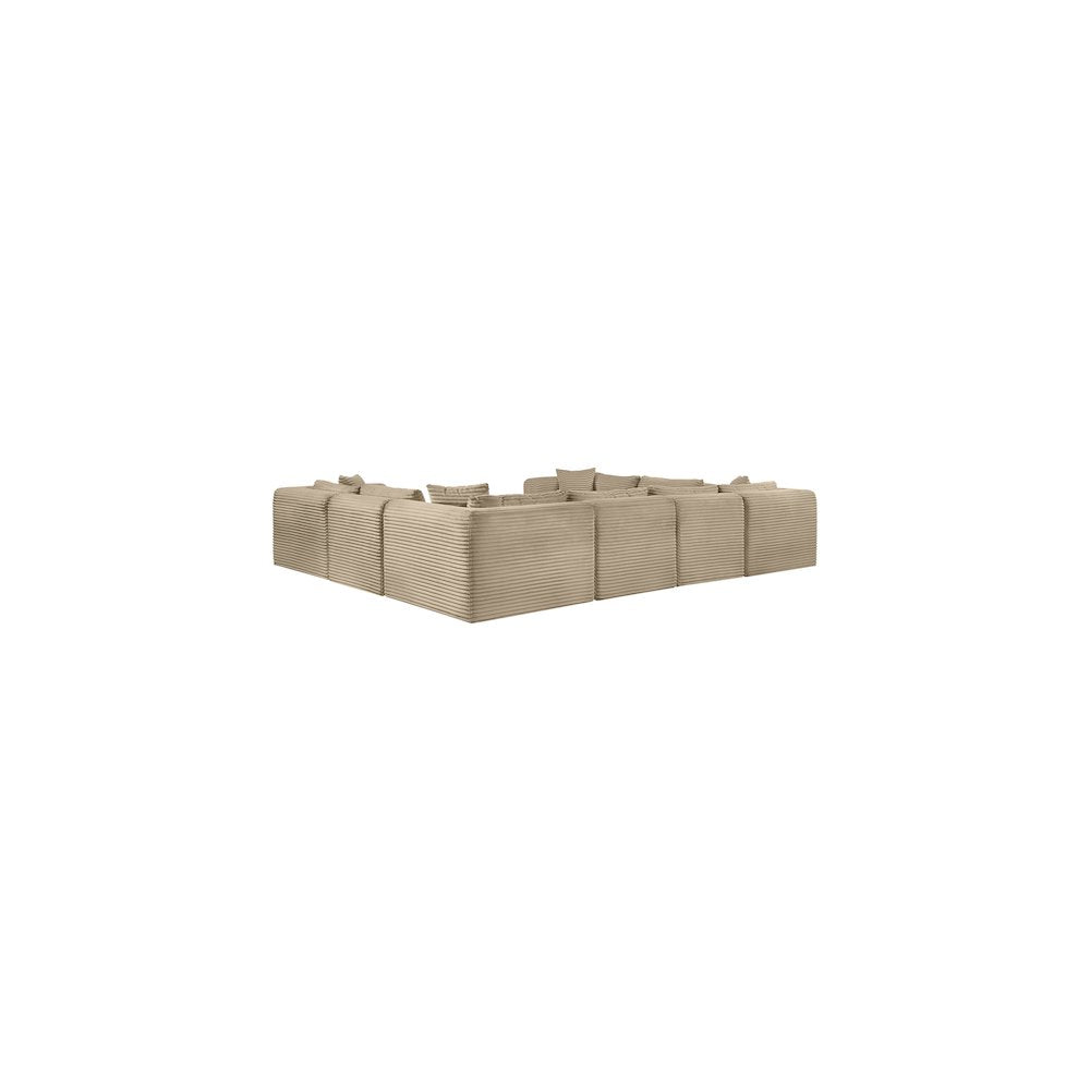 Shaggy Taupe Corduroy Performance Fabric Modular Sectional