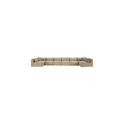 Shaggy Taupe Corduroy Performance Fabric Modular Sectional