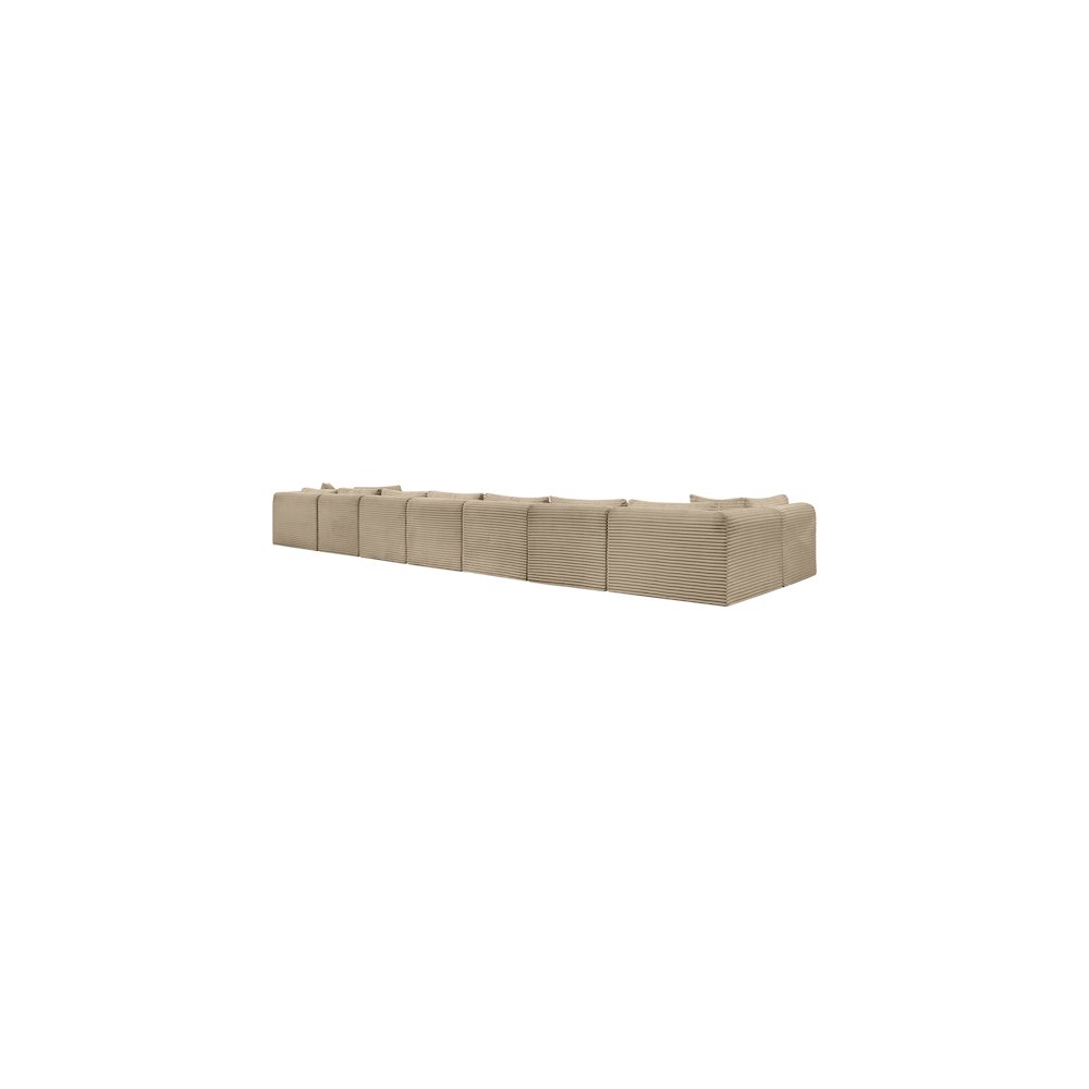 Shaggy Taupe Corduroy Performance Fabric Modular Sectional