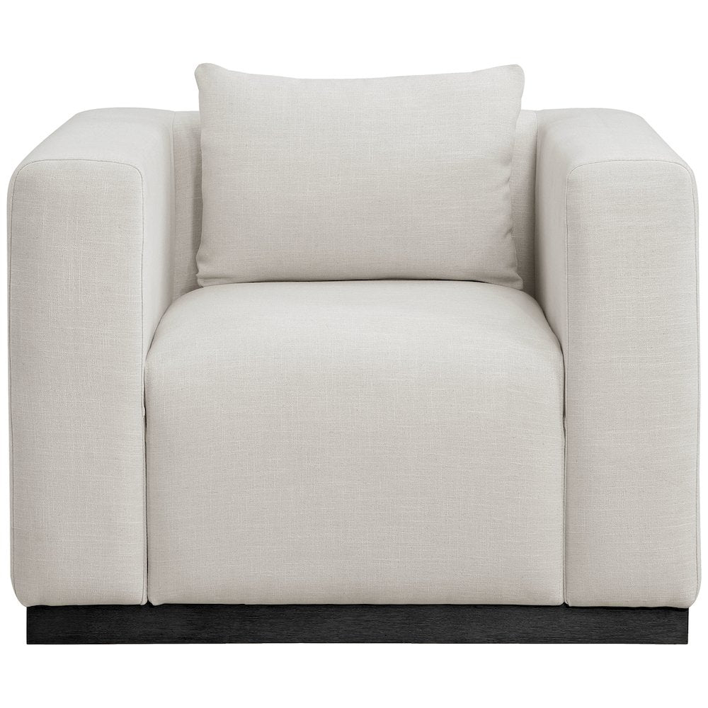 Alfie Beige Linen Textured Fabic Chair