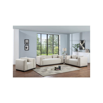 Alfie Beige Linen Textured Fabic Chair