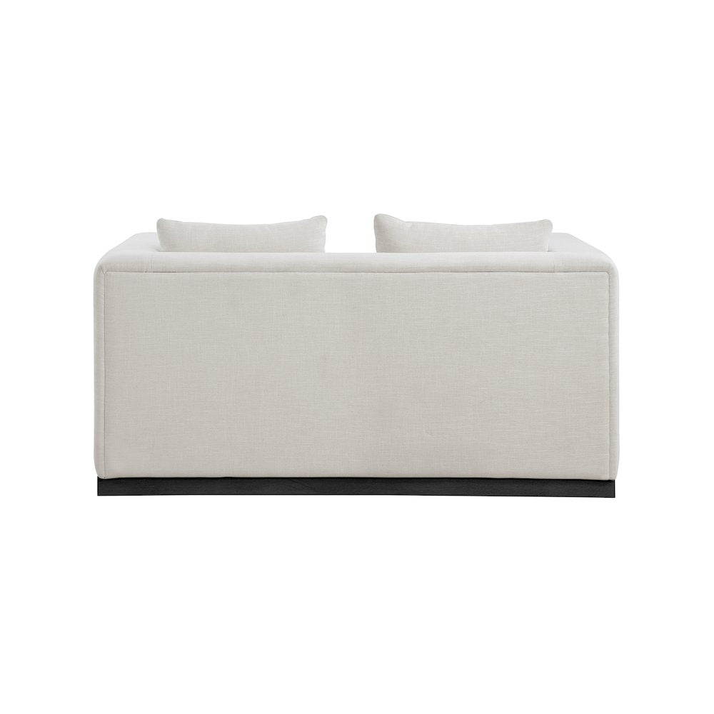Alfie Beige Linen Textured Fabic Loveseat
