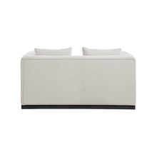 Alfie Beige Linen Textured Fabic Loveseat