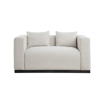 Alfie Beige Linen Textured Fabic Loveseat