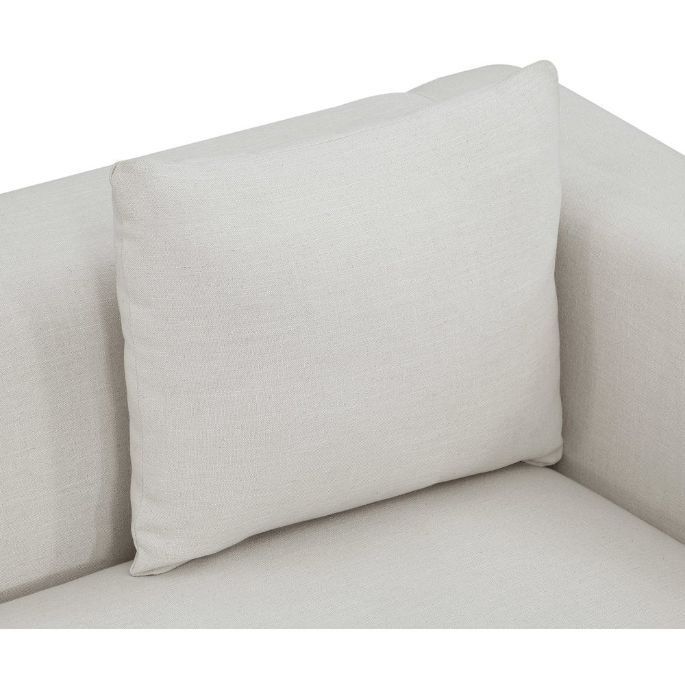 Alfie Beige Linen Textured Fabic Loveseat