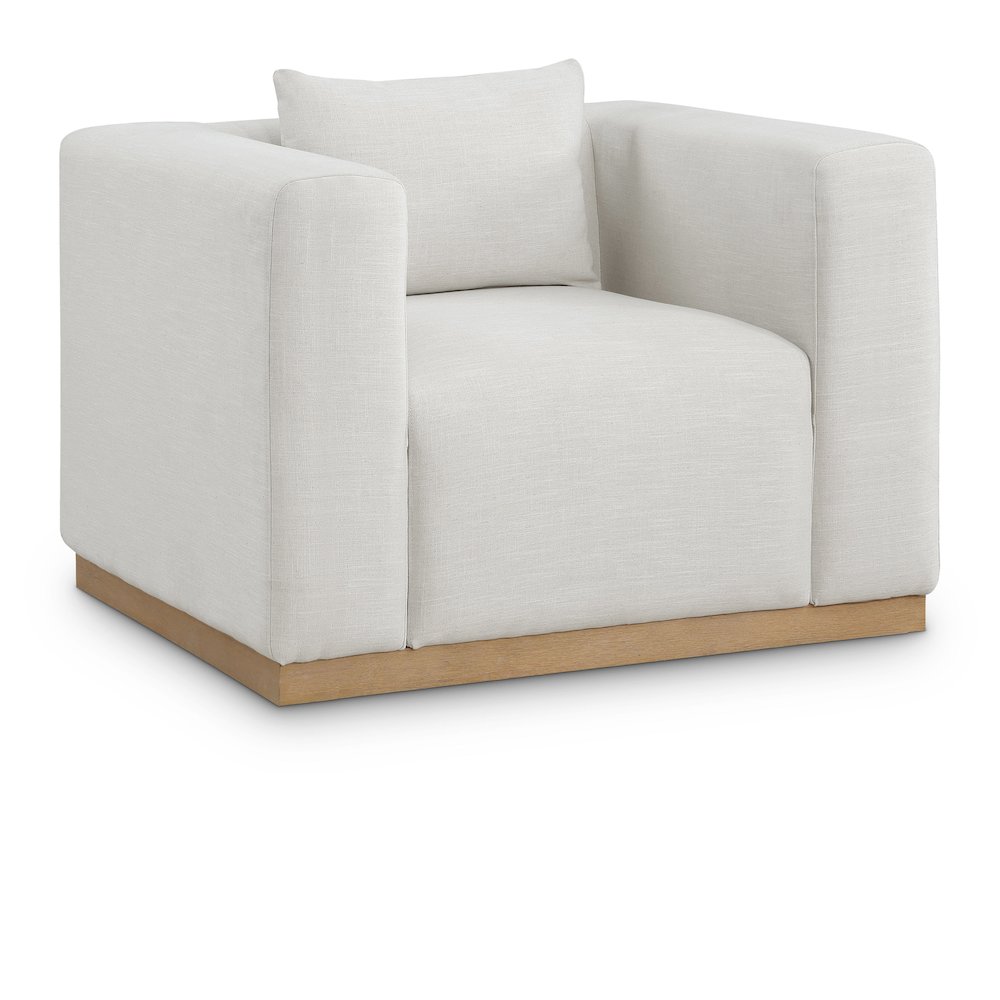 Alfie Cream Linen Textured Fabic Chair