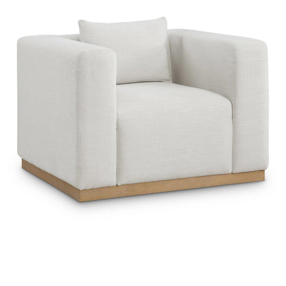 Alfie Cream Linen Textured Fabic Chair