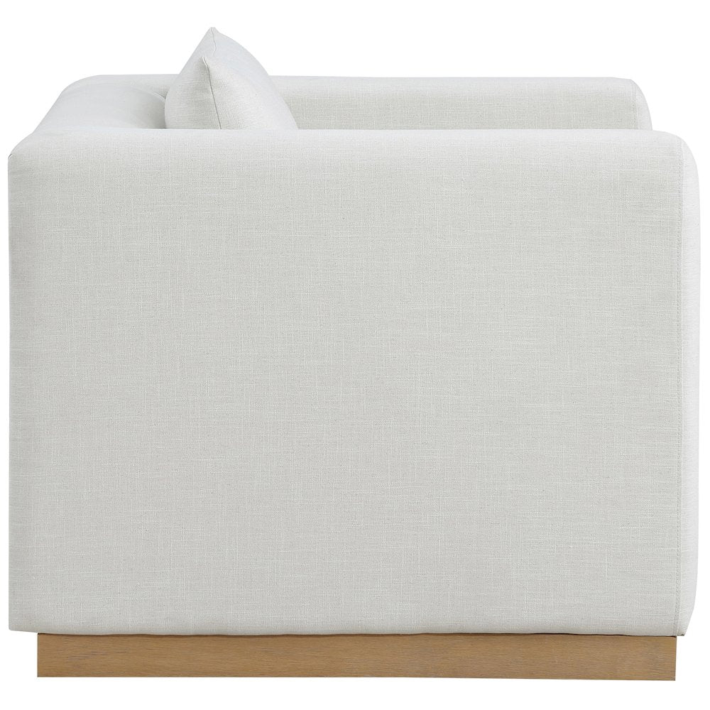 Alfie Cream Linen Textured Fabic Chair