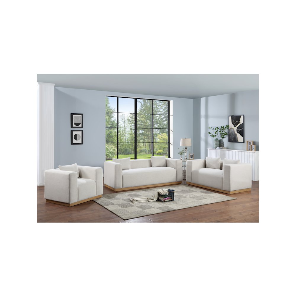 Alfie Cream Linen Textured Fabic Chair