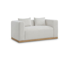 Alfie Cream Linen Textured Fabic Loveseat