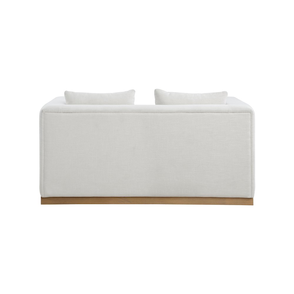 Alfie Cream Linen Textured Fabic Loveseat
