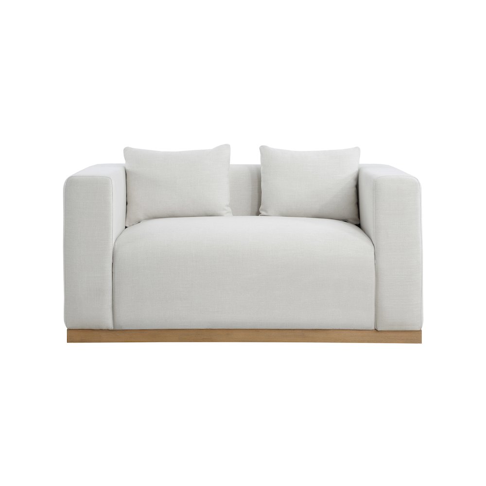 Alfie Cream Linen Textured Fabic Loveseat