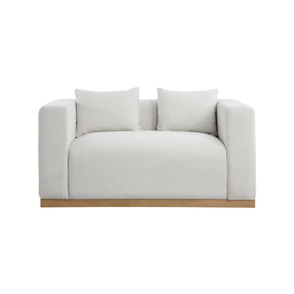 Alfie Cream Linen Textured Fabic Loveseat