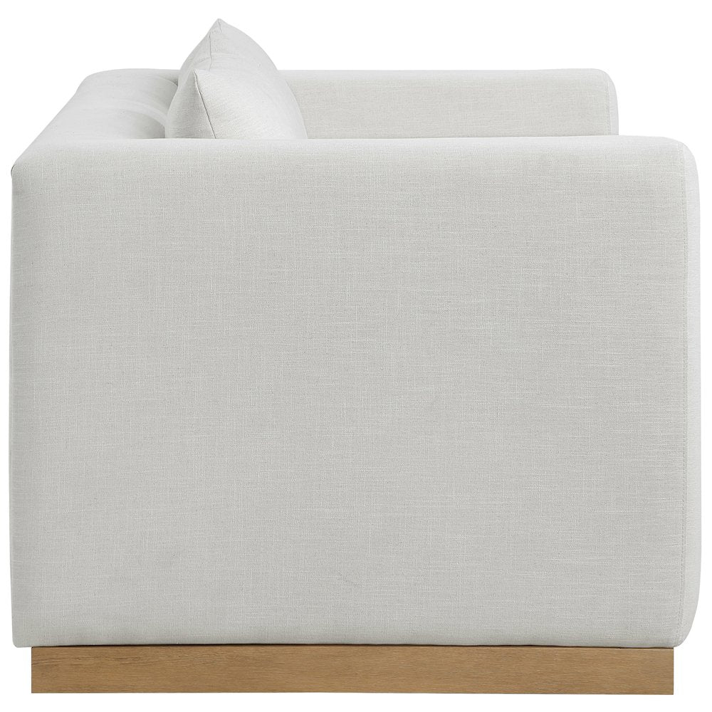 Alfie Cream Linen Textured Fabic Loveseat