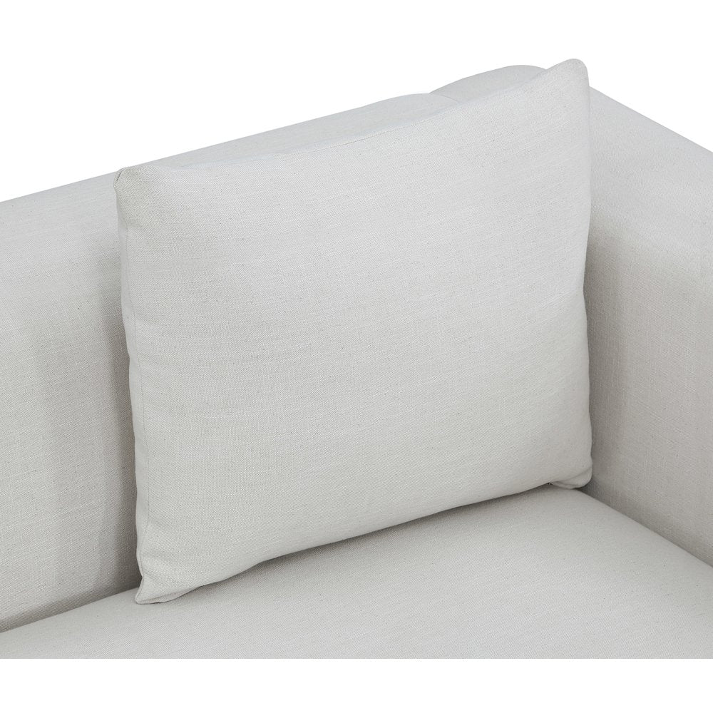 Alfie Cream Linen Textured Fabic Loveseat