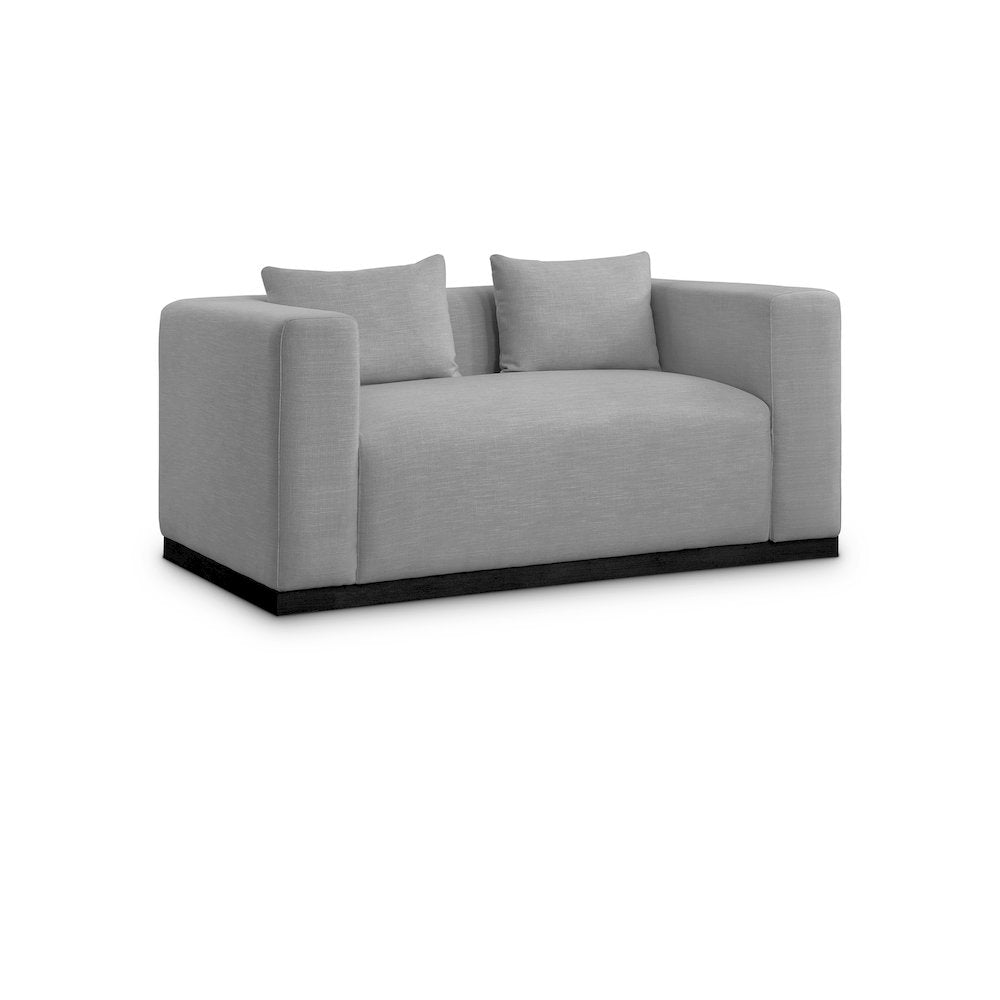 Alfie Grey Linen Textured Fabic Loveseat